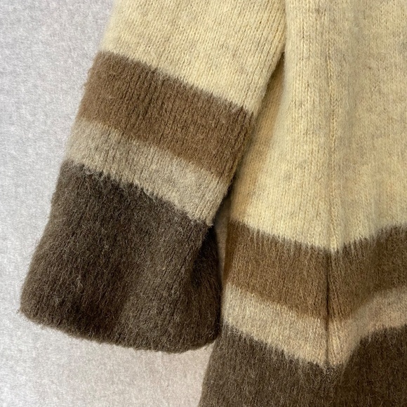 VINTAGE STOBI Size S Pure New Wool Full Zip Cardigan Denmark A Line • GORGEOUS! - Picture 3 of 7